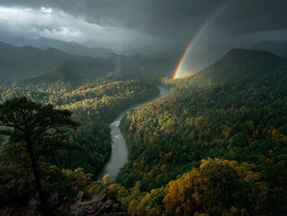 rainbow over the river