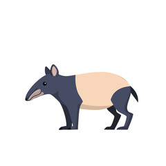 Naklejka premium A unique illustration of a tapir, showcasing its distinctive features and design in a graphic style.