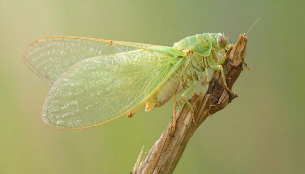 Pale green insect on a twig