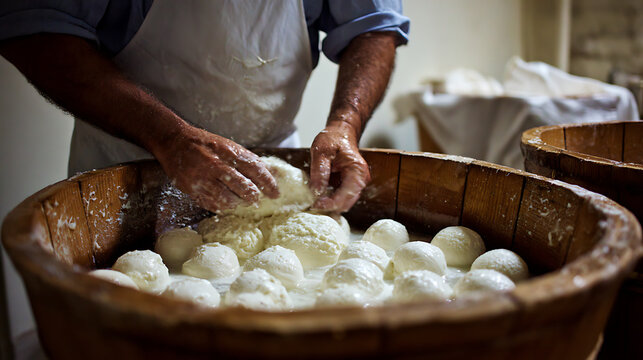 The art and process of crafting handmade mozzarella in the heart of Italy at midday (3)