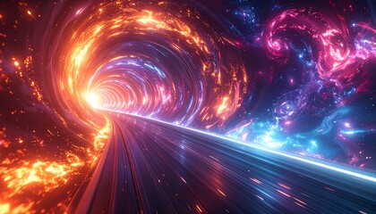Cosmic tunnel of vibrant light