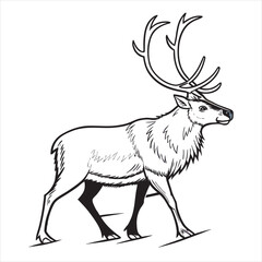 Reindeer Silhouette Vector