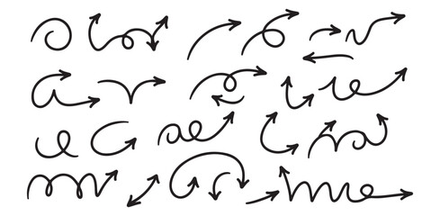 Arrows Doodles Hand Drawn Arrow Vector Pack Designs Elements Graphic Resource Navigation Creative Art Direction Guidance