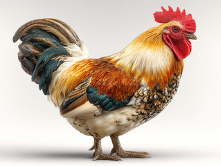 rooster isolated on white