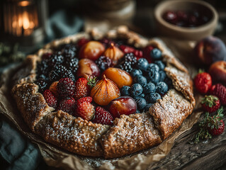 rustic galette filled with seasonal fruits