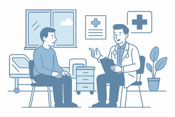 Fototapeta premium 20250913_2020_Hospital Consultation Scene_simple_compose_01k51q2kkqf1nbm3j87py2abj4.eps