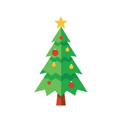 small decorated christmas tree on white background