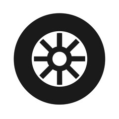 spare tire icon on white background.