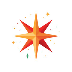 sparkling christmas star on white background