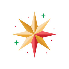 sparkling christmas star on white background