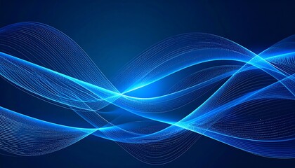 Abstract flowing blue lines on a dark background