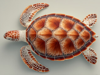 Naklejka premium turtle on a white