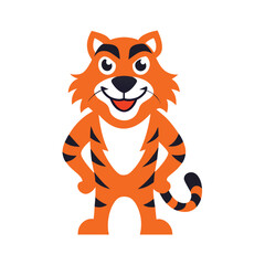 tiger mascot cartoon vector on white background