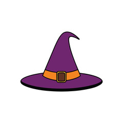 witch hat cartoon on white background.