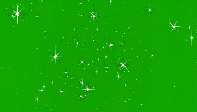 Sparkling green background with white stars