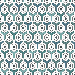 Honeycomb seamless pattern. Hexagon mosaic tiles ornament. Ethnic surface print. Repeated geometric figures background. Ornamental wallpaper. Modern geo design digital paper. Vector abstract art.
