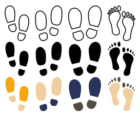 Footprint icon set