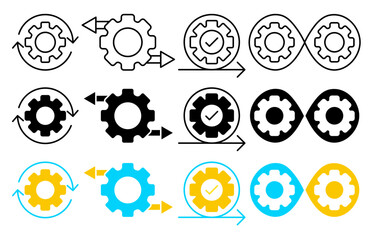 Continuous changes icon set