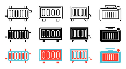 Conditioner heater icon set
