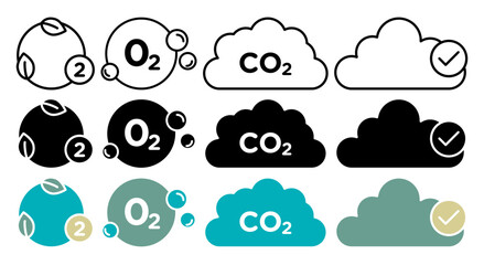 Clean air icon set