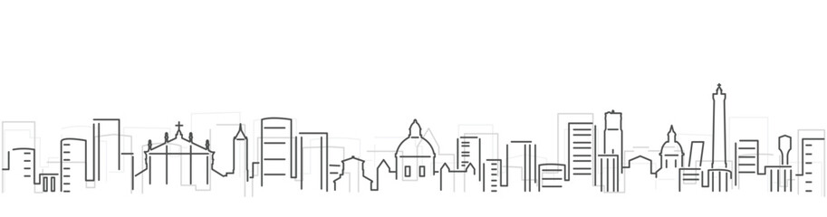 Bologna Simple Dark Lines Skyline on White Background © pabloprat