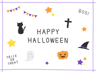 かわいい手描きハロウィン素材集2 / Cute Hand-drawn Halloween Vector Elements