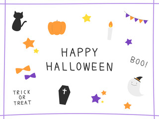 かわいい手描きハロウィン素材集3 / Cute Hand-drawn Halloween Vector Elements