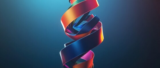 Dynamic colorful ribbons spiral abstract design background