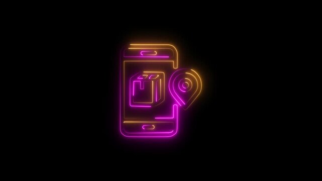 Online product loceation traking icon animation .4k video