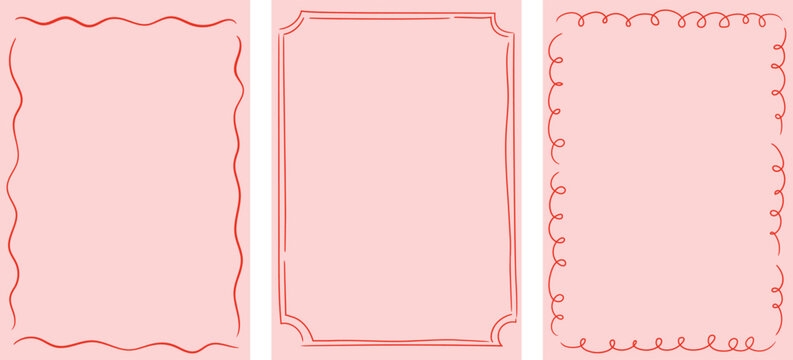 Christmas frames. Hand drawn Christmas background set, cards, banners, prints. Vector art and illustration