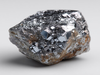 silver nugget on white background