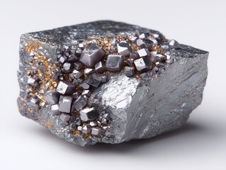 silver nugget on white background