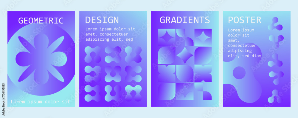 Poster set of abstract minimalist poster backgrounds. abstract shapes. modern abstract art design template.
