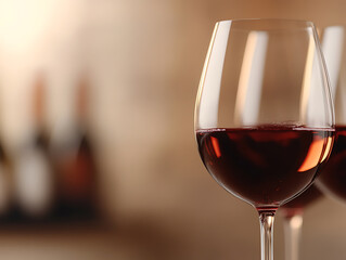 Elegant Wine Presentation: Crystal glasses filled with vibrant red liquid. A sophisticated ambiance for enjoying fine spirits in a tasteful setting.