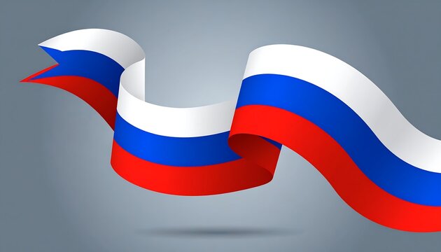 Waving Russian flag ribbon