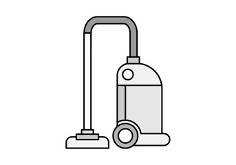Icono negro de aspiradora en fondo blancos