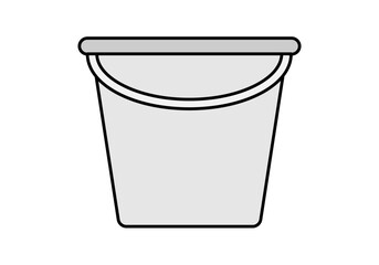 Icono negro de cubo de metal