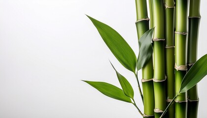 Naklejka premium lucky bamboo stalk with white background