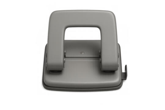 Gray hole punch on transparent background for office use