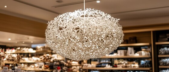 Intricate branch design white spherical pendant lamp home decor lighting