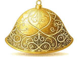 Ornate golden bell ornament