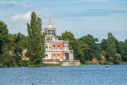 The Marmorpalais or Marble Palace on the shores of the Heiliger See lake in Potsdam. Germany