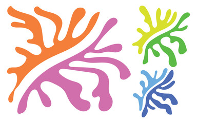 Colorful abstract shapes on a white canvas