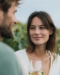 Man and a woman are standing next to each other