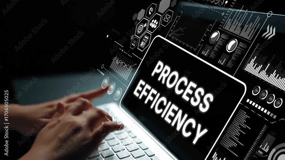 Aufkleber enhancing process efficiency through technology and data analytics for business success. asymptotic 