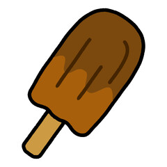 手描き風棒付きチョコがけアイスバー　チョコ味（Affinity Designer版）