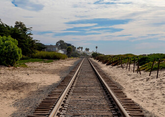 Obraz premium railway on a beach