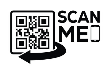 QR code scan icon set. Scan me frame. QR code scan for smartphone. QR code for mobile app, payment and identification. Vector illustration.