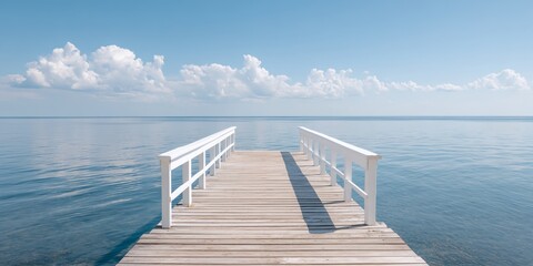 Obraz premium Pier is in front of a body of water