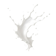 Milk Splash Isolated on White Background